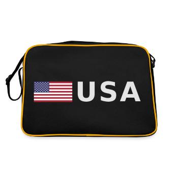 ÉQUIPE États-Unis Drapeau américain devant la police de caractères - Sac Retro - noir/or - Dos