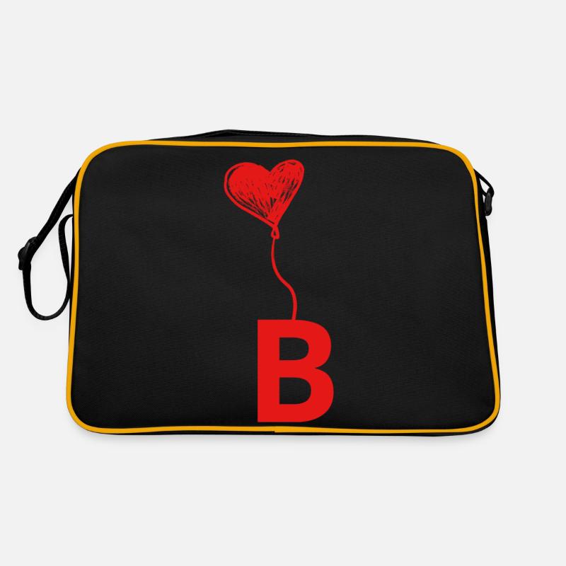 Buchstabe b Herz Retro Tasche