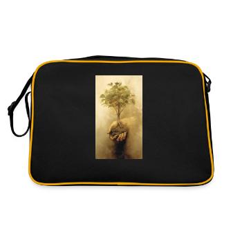 Mutter Natur - Retro Tasche - Schwarz/Gold - Hinten