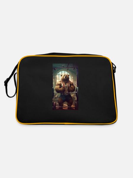 Training - Retro Tasche - Schwarz/Gold - Hinten