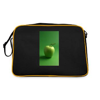 Apfel - Retro Tasche - Schwarz/Gold - Hinten