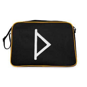 Futhark Runenalphabet Thurisaz - Retro Tasche - Schwarz/Gold - Hinten