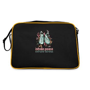 Yoga Zen Motivation Inhale Peace Inspiration - Retro Bag - black/gold - Back