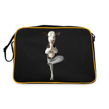 Kuh - Retro Tasche - Schwarz/Gold - Hinten