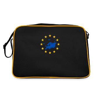 Europa Eu Brexit Sterne Politik Geschenk - Retro Tasche - Schwarz/Gold - Hinten