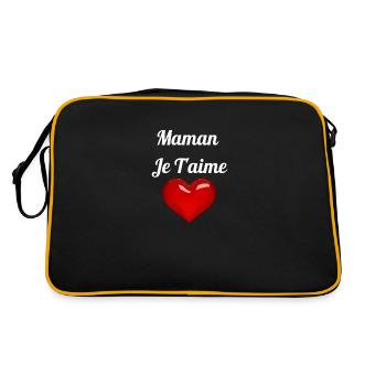 Maman Je T aime - Sac Retro - noir/or - Dos