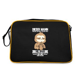 Abschied Kollegin Abschiedsparty Geschenk - Retro Tasche - Schwarz/Gold - Hinten