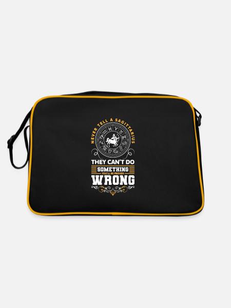 Schütze Astrologie Dezember Energie - Retro Tasche - Schwarz/Gold