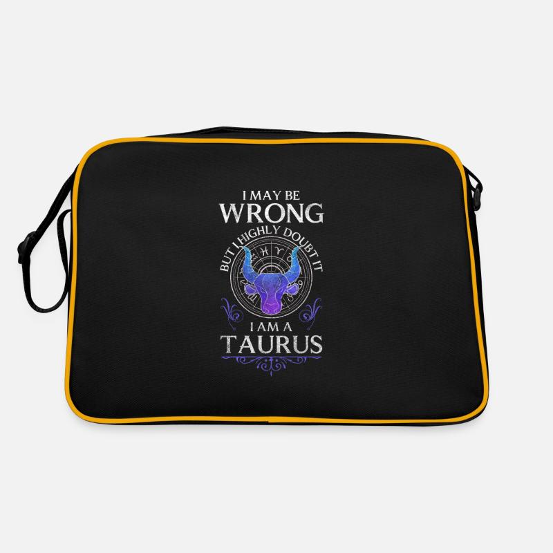 Sternzeichen Erde Symbol - Retro Tasche - Schwarz/Gold