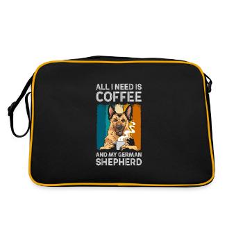 Chien, chien policier, chien de race, chien d’assistance - Sac Retro - noir/or - Dos