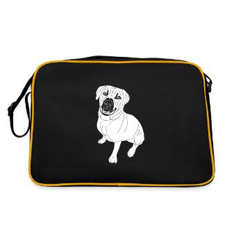 Bullmastiff Mix - Retro Tasche - Schwarz/Gold - Hinten
