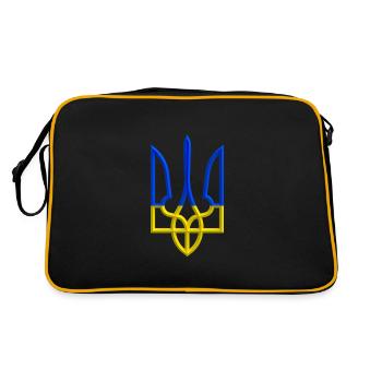 Ukraine Coat of Arms Symbol Gerfalcon Trident Trident Trident - Retro Bag - black/gold - Back
