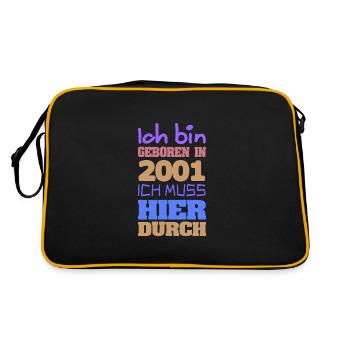 I was born in 2001 - Retro Bag - black/gold - Back