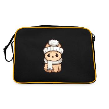 Alpaca Winter Animal Baby Comic - Retro Bag - black/gold - Back