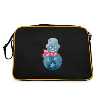 Bonhomme de neige avec foulard rose. - Sac Retro - noir/or - Dos
