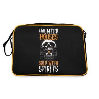 Haunted Houses Verkauft mit Geistern Realtor Hallo - Retro Tasche - Schwarz/Gold - Hinten