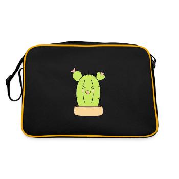 Kawaii Kaktus Kawaii Pflanze Kawaii Sticker lustig - Retro Tasche - Schwarz/Gold - Hinten