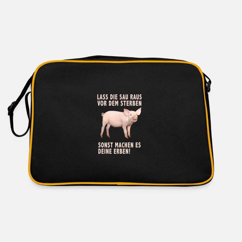 Lass die Sau raus vor dem Sterben Retro Tasche