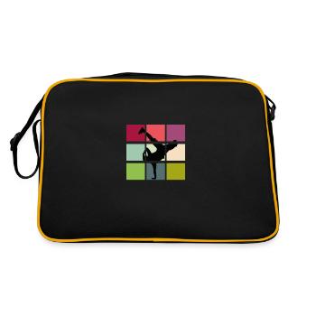 Breakdance breaker retro bboy - Retro Tasche - Schwarz/Gold - Hinten