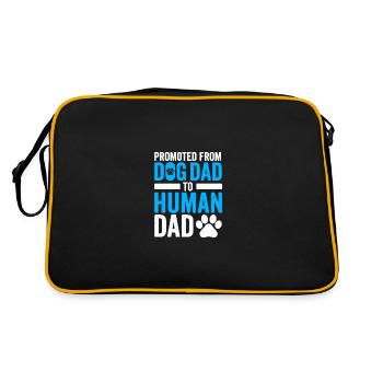 Funny New Dad Promoted from Dog Dad to Human Dad - Retro Tasche - Schwarz/Gold - Hinten