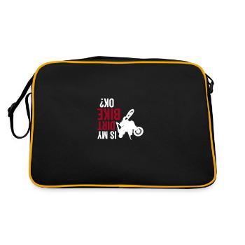 Motocross Upside Down Is my Dirt Bike Funny Dirt - Retro Bag - black/gold - Back