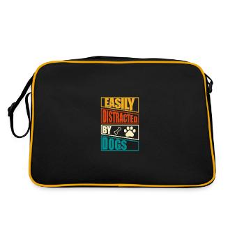 easily distracted by dogs - Retro Bag - black/gold - Back