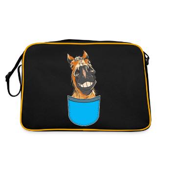 Drôle de cheval chevaux cavalier cavalier enfants - Sac Retro - noir/or - Dos