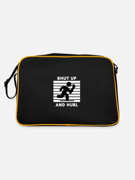 Hurling: Shut up and hurl. - Retro Bag - black/gold - Back