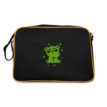 Ours - Panda Forêt Nature Liberté Sauvage - Sac Retro - noir/or - Dos
