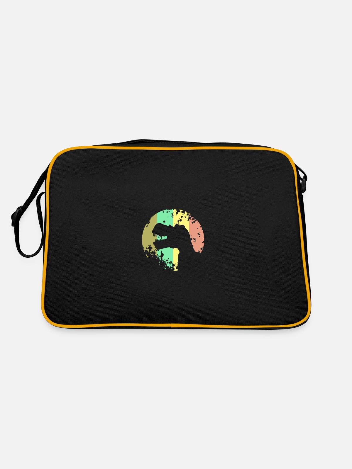 Dinosaur T-Rex Design - Retro Bag - black/gold - Back
