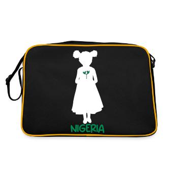 Nigéria Nigérian Afrique Flag Fierté I Cadeau - Sac Retro - noir/or - Dos