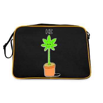 Plante de cannabis mignon bébé salut bonjour drôle belle bande dessinée - Sac Retro - noir/or - Dos