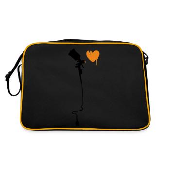 airbrushherz_2f - Retro Tasche - Schwarz/Gold - Hinten