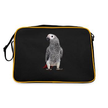 African grey parrot - Retro Bag - black/gold - Back