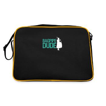 Bagpipes Scotland Music Instrument Gift - Retro Bag - black/gold - Back