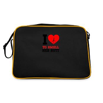 Funny Perverted Smell Butt Design For Buttman - Retro Bag - black/gold - Back