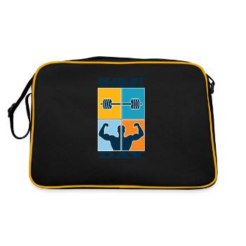 Fitnesstraining Langhantel-Powerlifter-Training - Retro Tasche - Schwarz/Gold - Hinten