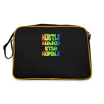 hustle hard stay humble - Sac Retro - noir/or - Dos
