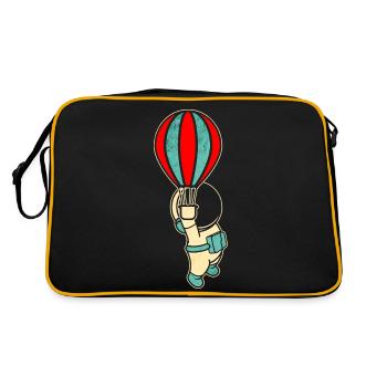 Astronaut Hot Air Balloon Spaceman - Retro Bag - black/gold - Back