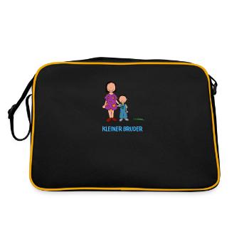 Kleiner Bruder - Retro Tasche - Schwarz/Gold - Hinten