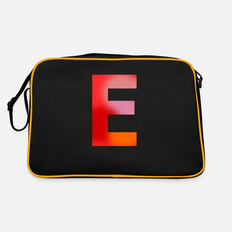 BUCHSTABE E - Retro Tasche - Schwarz/Gold