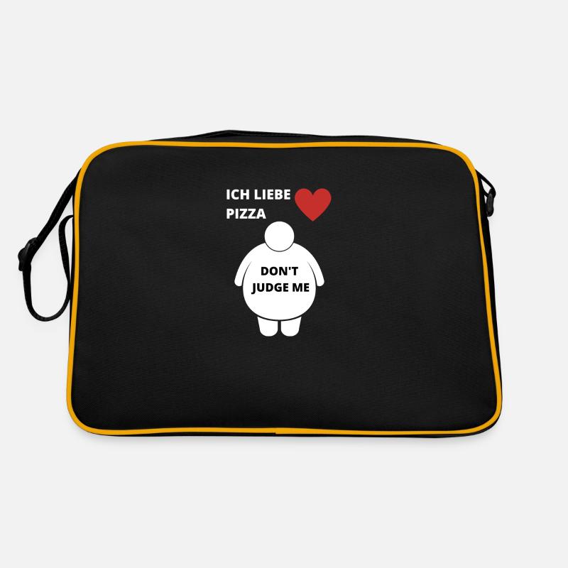 Ich Liebe Pizza schäme mich nicht dicker Bauch DE Retro Tasche