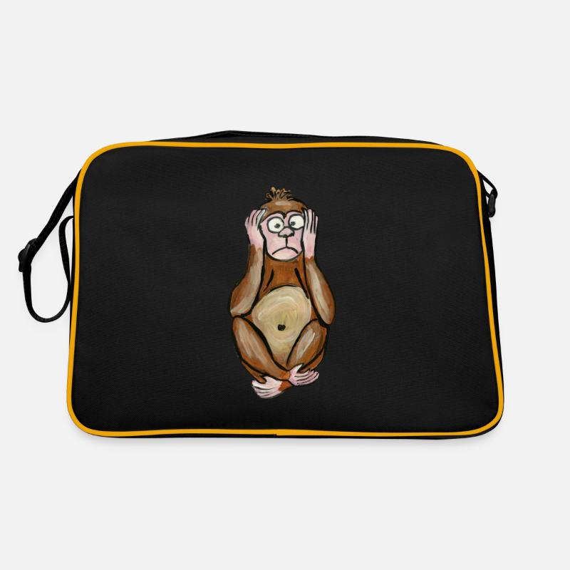 deaf monkey - deaf monkey - tauber affe - scimmia Retro Bag