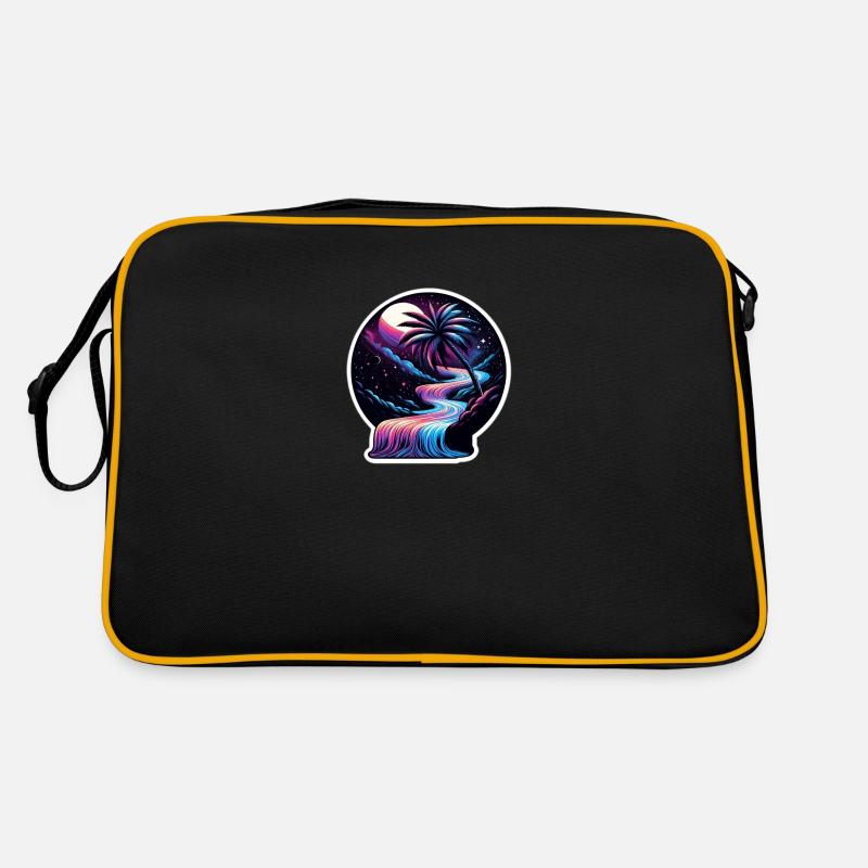 galaxa palm - Retro Tasche - Schwarz/Gold