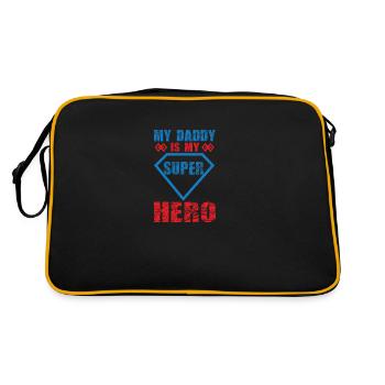 Super Hero Dad - Retro Tasche - Schwarz/Gold - Hinten