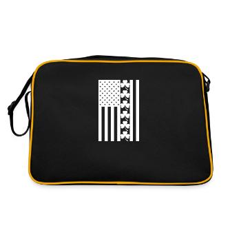 St. Patricks Day Amerikanische Flagge - Retro Tasche - Schwarz/Gold - Hinten