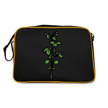 Soja Pflanze Feldfrucht Bauer lustige Geschenkidee - Retro Tasche - Schwarz/Gold - Hinten
