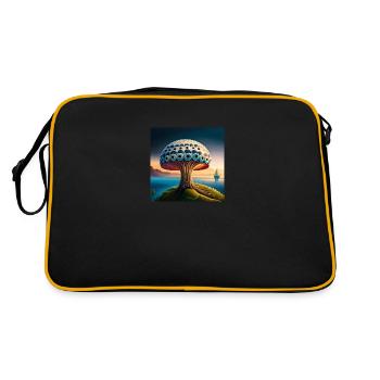 Mushroom comic - Retro Tasche - Schwarz/Gold - Hinten