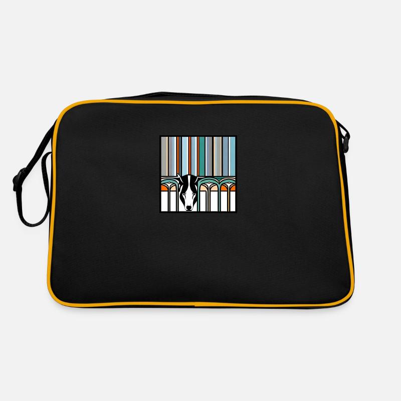Pop-Art-Bär - Retro Tasche - Schwarz/Gold