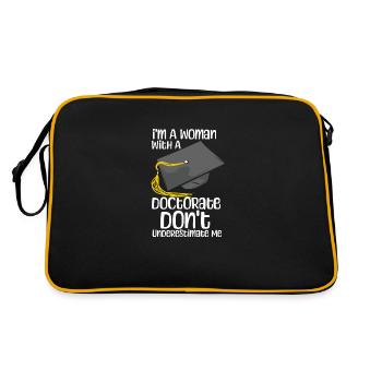 Woman With A Doctorate - Retro Tasche - Schwarz/Gold - Hinten